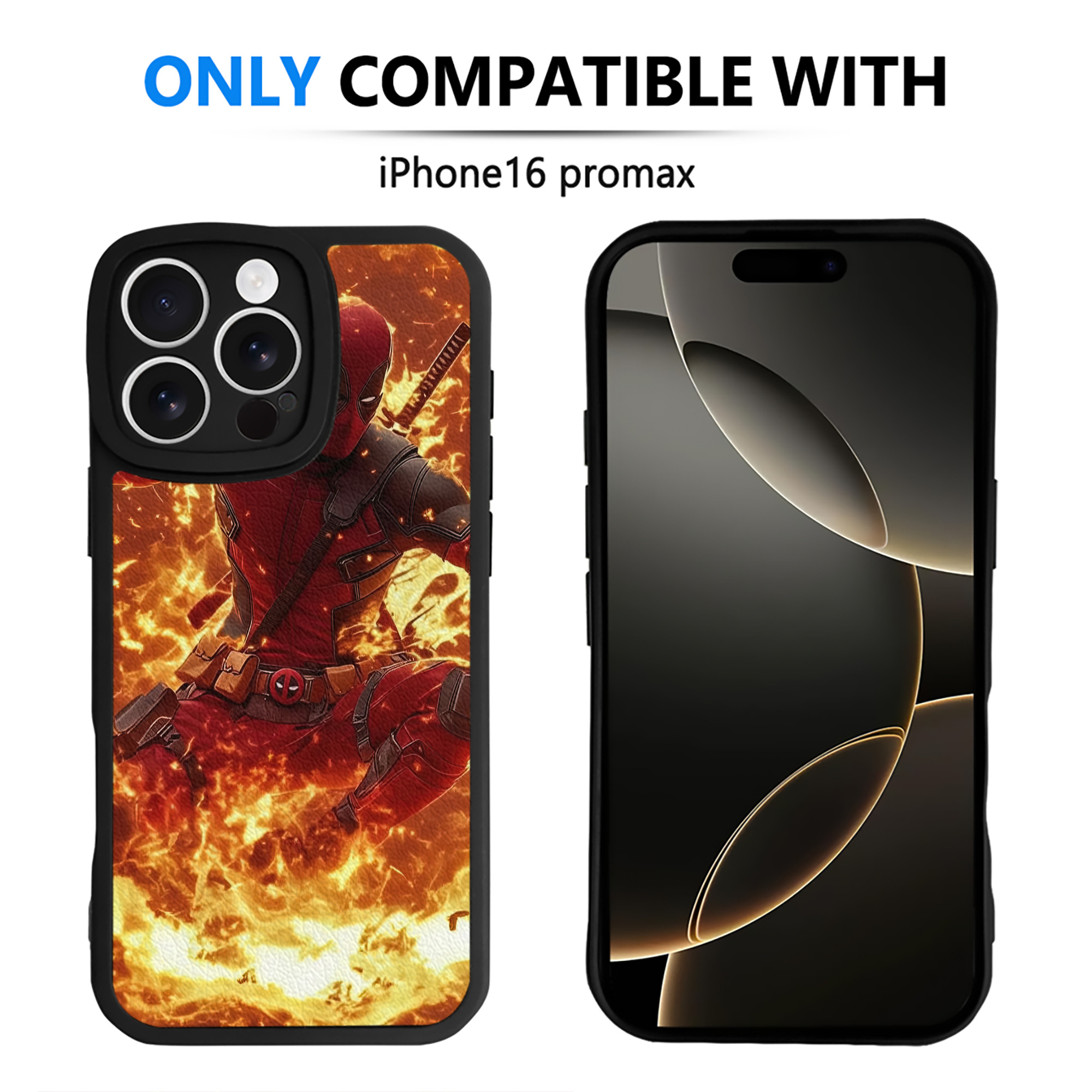 （画像用） Deadpool デッドプール 【iPhone 16シリーズ対応】シリコンスマホケース（レザー調） 材質：シリコン